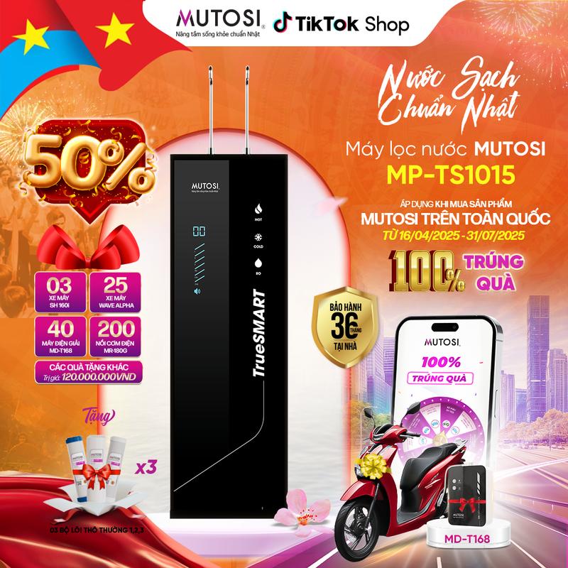 Máy lọc nước RO 10 lõi ưu việt, cảnh báo thông minh TrueSMART, 3 chế độ Nóng - Lạnh - Nguội - Lõi ORP Hydrogen MP-TS1015