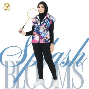 Bilqueen Rompi Senam Wanita Hijab Premium Vest Printing Splash Bloom