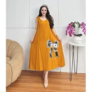 Daster Wanita Kekinian Terbaru Busui Motif Pita Bahan Adem Rayon Grade A Baju Tidur Nyaman