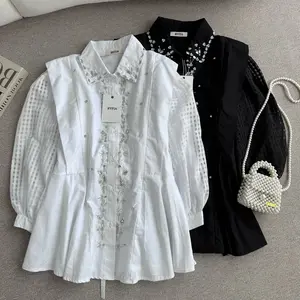 Inava Beads Blouse BYFIA / Kemeja Katun Wanita Terbaru Blus Payet Premium Bestseller