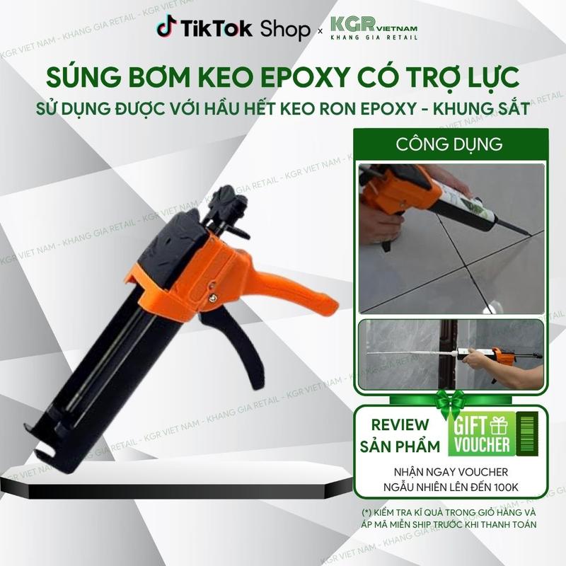  Dụng cụ bơm keo 2 thành phần trợ lực cao cấp Dụng cụ thi công ron gạch với keo Epoxy 2 thành phần hỗ trợ xây dựng ốp lát 