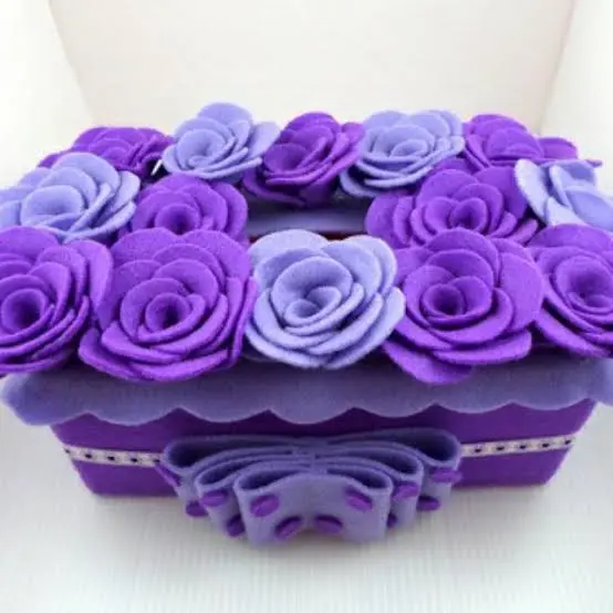 Sarung Kotak tissue flower ungu ( custom warna ) Dapat disesuaikan 0
