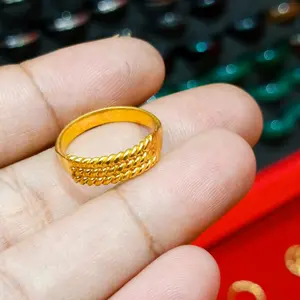 cincin koin 91 motif lilit 3 sepuh emas 24k,awet dipakai detiap hari