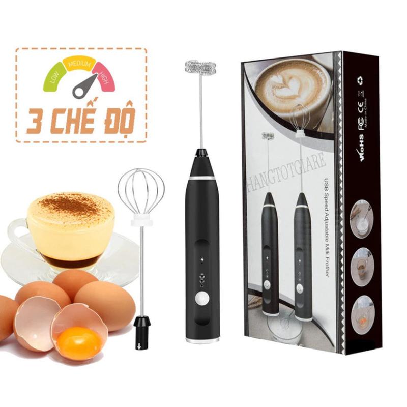 Máy Đánh Trứng, Máy Tạo Bọt Cà Phê 3 Tốc Độ Tiện Dụng Máy Đánh Bọt Tiện Lợi