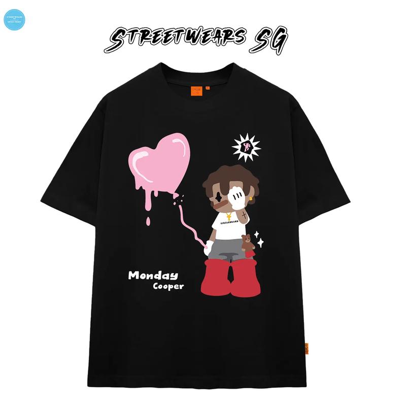 Áo thun Circle Boy Sunday Copper 2 Cao cấp nam nữ Form rộn - Streetwears S Menswear Cổ Tròn Đen