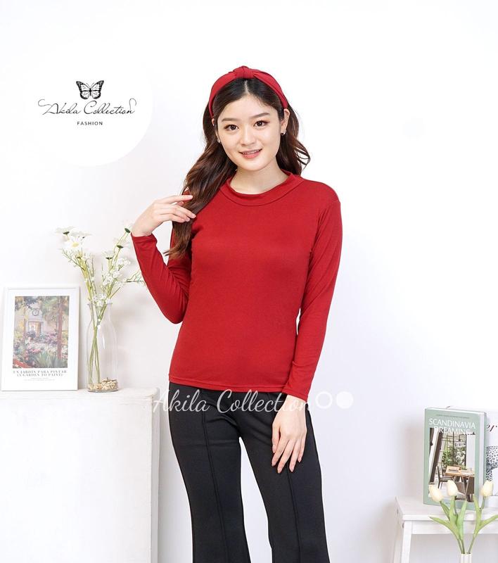 Manset lengan panjang / Kaos Manset wanita Kerah [PREMIUM] Berbahan adem serta lenbut Sangat nyaman saat digunakkan Polos Santai Lembut 8