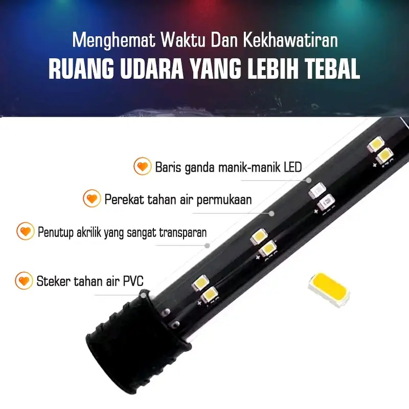 LAMPU LED AQUARIUM ALL MERK T4 untuk tank ukuran 20 25 30 35 40 45 50 60 cm varian biru putih pelangi rgb wrgb 3mode 3x ganti aquariumlampp 3