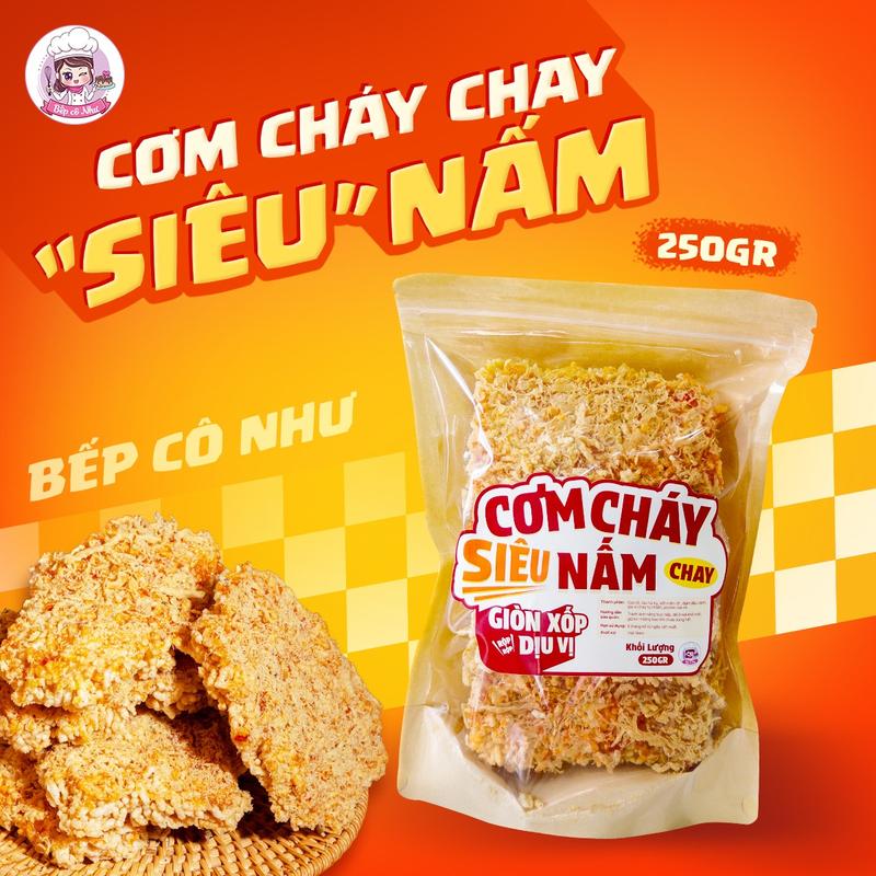  Cơm cháy chay Siêu nấm giòn rụm - Loại cay vừa - túi 250g | Đồ ăn vặt Bếp Cô Như | Snack Food 