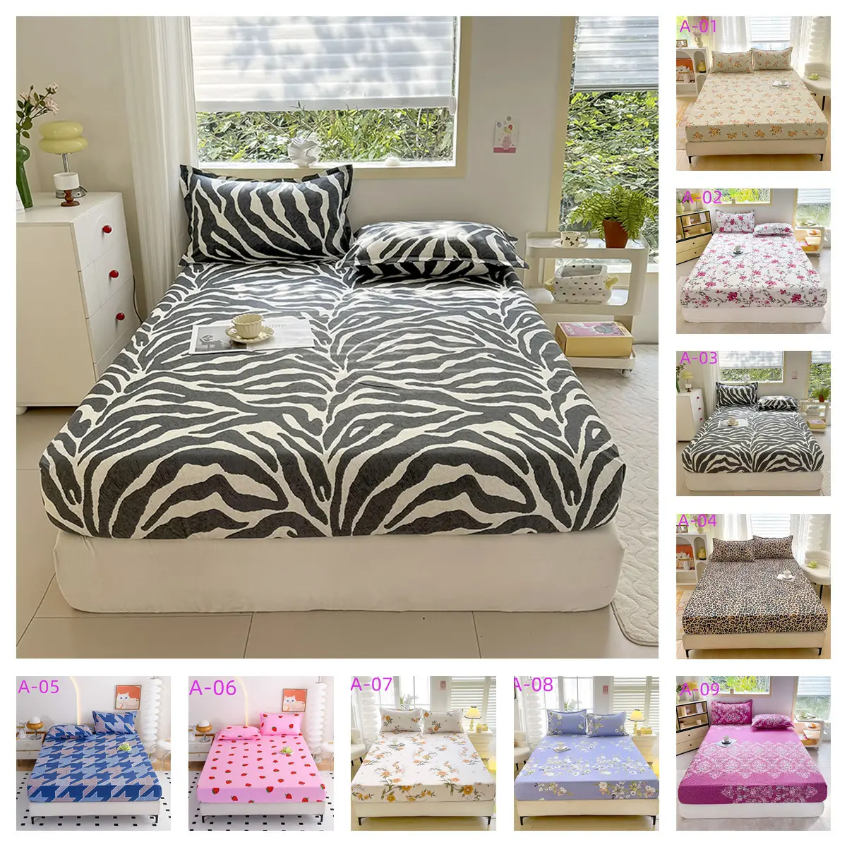 [STOCK] Checkerboard series Black bedsheet sarung cadar fitted bed sheet skin-friendly Pillowcase for single-super king bed size navy  blue  sheets white breathable sheets & pillowcases multicolor  bedsheets  hotel