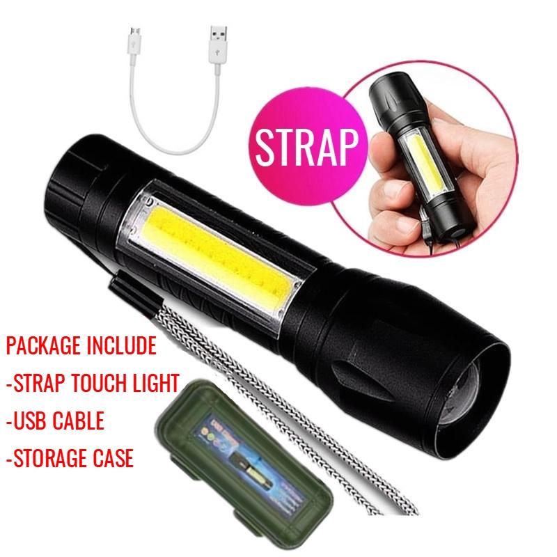 (STRAP)Led Light Zoomable Strap LED Flashlight Lamp (Lampu Suluh ...