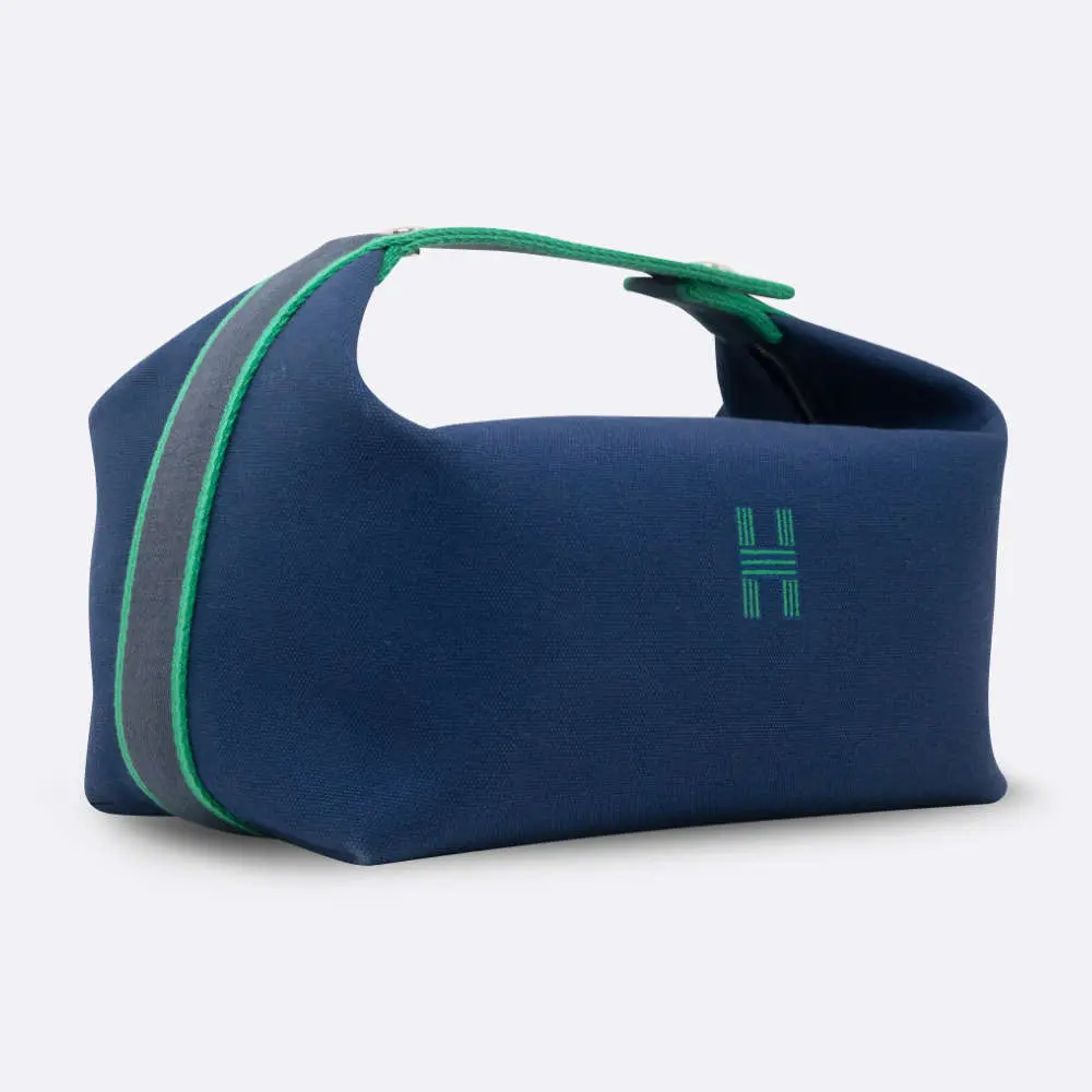 (PRE-OWNED) HERMES BRIDE A BRAC GM BLUE CANVAS