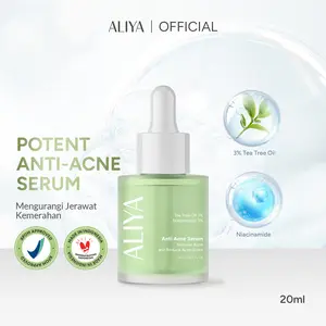 Aliya Anti Acne Serum - Serum Calming Untuk Kulit Berjerawat 20 ml Membantu Mengurangi Bruntusan Booster Niacinamide Tea Tree Oil Tekstur Ringan Mudah Meresap