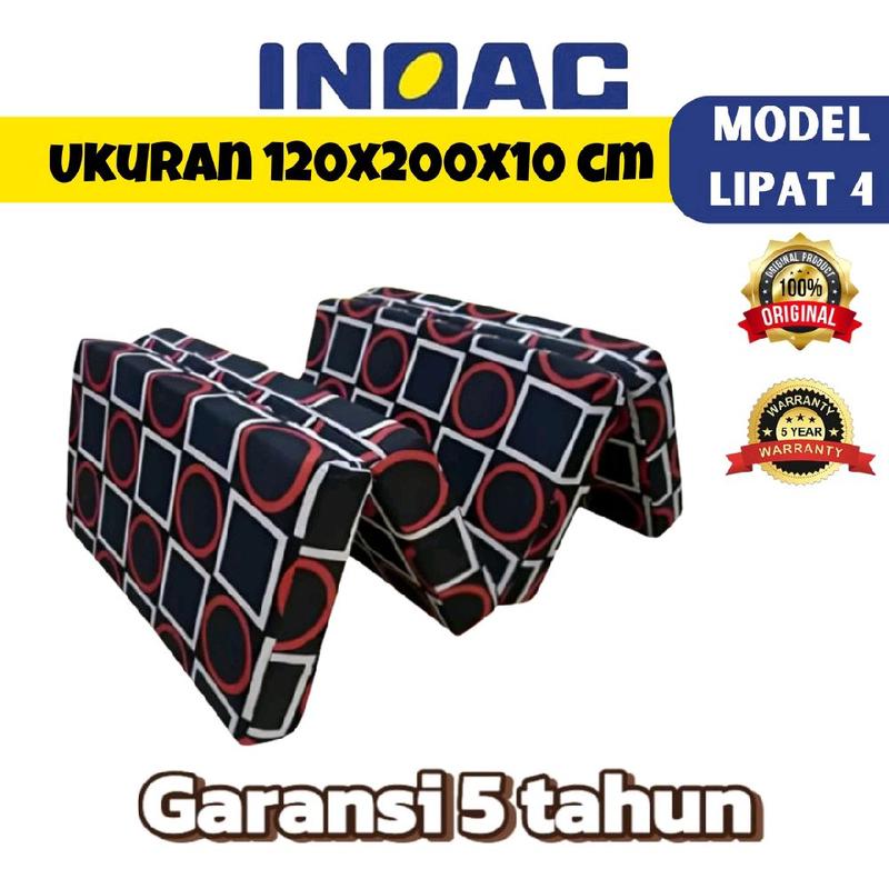 Motif Random Ukuran 120x200x10cm Kasur Busa Lipat memakai busa D18 Inoac lengkap dengan cover praktis,higienis random anti kempes ergonomis matras busa anti bakteri matras yang bisa dilipat anti-alergi random mix Furniture anti-jamur 4