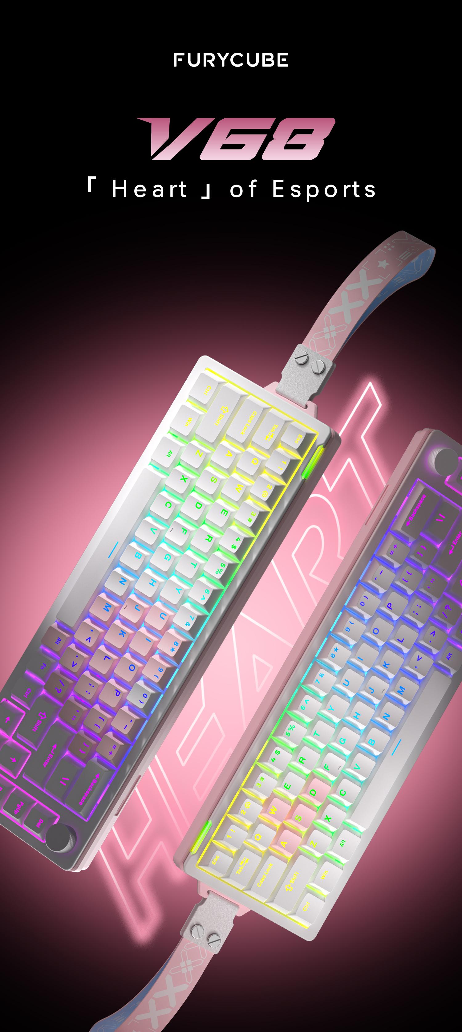 FURYCUBE V68 Music Drive Mechanical Keyboard 3-5pin Hot-Swapping Gaming Knob RGB Wired Gaming Keyboard FREE 1 SET KEYCAPS【Hadiah untuk teman baik】 FURYCUBE V68 Music Drive Mechanical Keyboard 3-5pin Hot-Swapping Gaming Knob RGB Wired Gaming Keyboard FREE 1 SET KEYCAPS【Hadiah untuk teman baik】