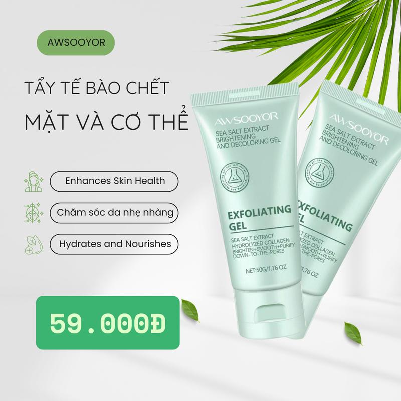 Kem tẩy tế bào chết thảo mộc 50g cho mặt và cơ thể - Loại bỏ tế bào chết giữ ẩm da khỏe mạnh