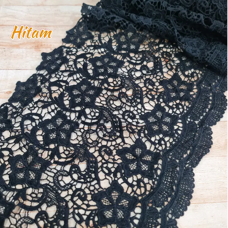 Renda Ziper Timbul Bordir,Renda gyper Mewah Harga per 1 meter 0