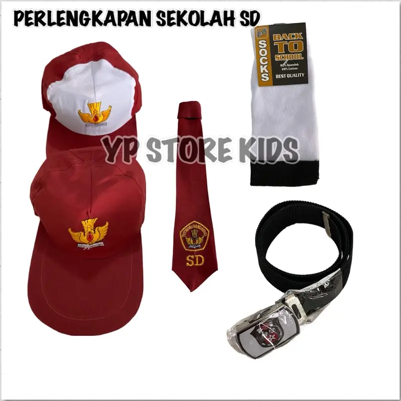 PERLENGKAPAN SEKOLAH // TOPI ANAK SD LAKI-LAKI PLUS GESPER DASI DAN KAOS KAKI SD BY YP STORE KIDS 0