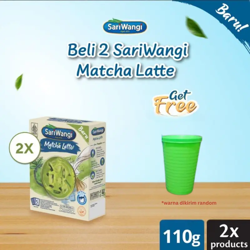 [FREE GELAS] Sariwangi Matcha Latte 110G Twinpack 0