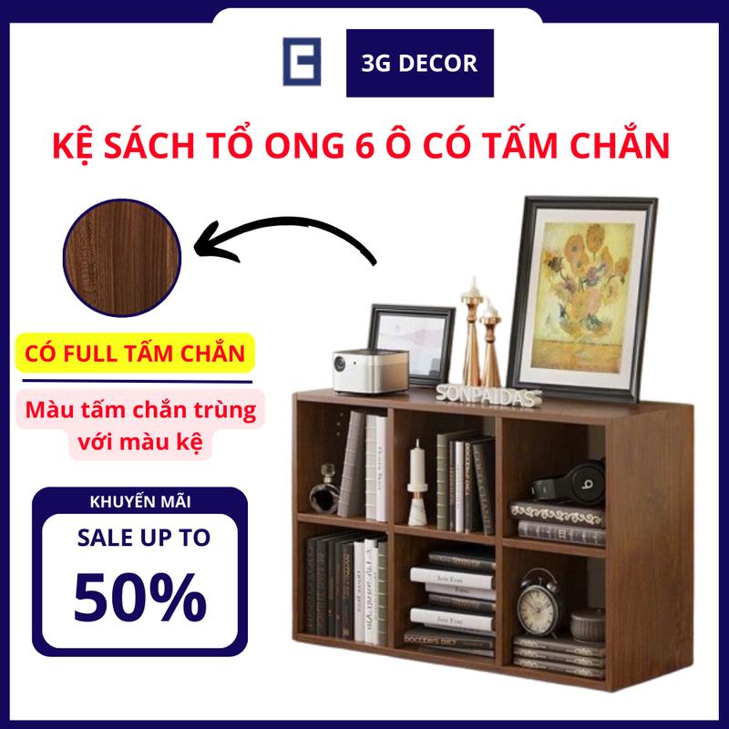   Mẫu mới có Full tấm chắn  Kệ tổ ong đa năng nhiều ngăn kệ sách 6 ô tiện lợi kệ gỗ trang trí phòng chất liệu gỗ MDF cao cấp bền đẹp 