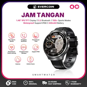 EVERCOIN G8 Smartwatch – Layar HD 1,46 Inci dengan NFC, Monitor Detak Jantung & Gula Darah, 300+ Pilihan Dial, Pengisian Nirkabel, Tahan Air IP67 – Baterai 210mAh Tahan 7 Hari!