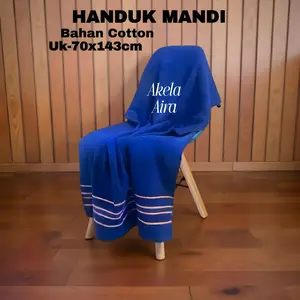 Handuk Mandi Dewasa  Pria Dan Wanita Motif Garis-garis Bahan Cotton Tebal 330 gr Meneyerap Air Ukuran 140x70 Anti Bakteri