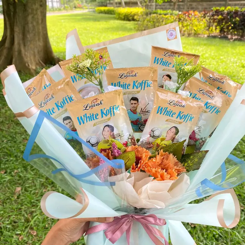 Buket snack hadiah wisuda, hadiah ulang tahun elegan mewah menarik 4
