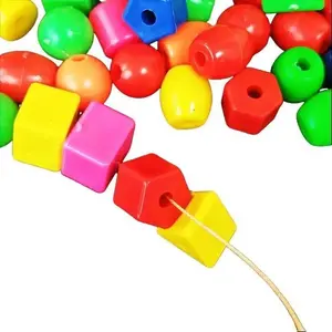 Mainan Anak Gandeng Meronce Geometri Bentuk Plastik Kemasan 100 gram Toys