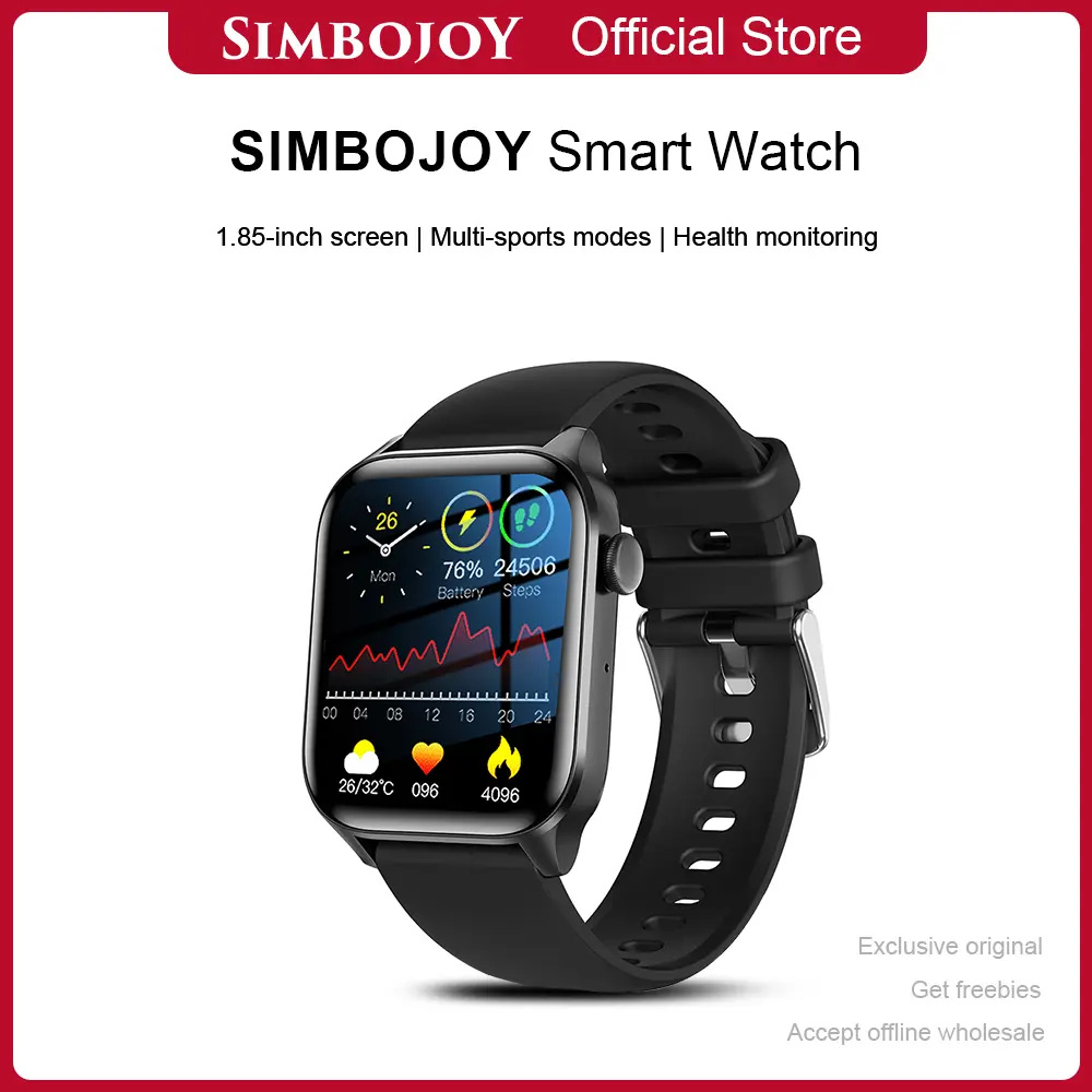 【003Harga sudah didiskon, cepat beli】Simbojoy Smartwatch Bluetooth Call AMOLED AOD Custom Wallpaper Waterproof Jam Tangan Smart Watch Men Women Sport Cloc  ZN058
