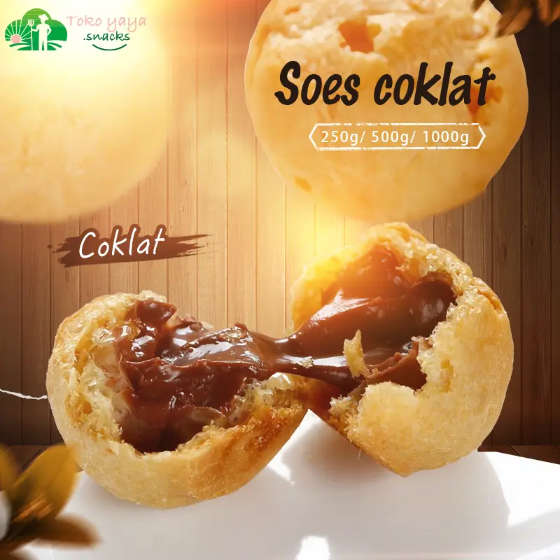 COD Soes Coklat Cokelat 500g/1kg halal Kue Sus Kering Isi Coklat Kiloan Gram Lumer Enak Murah （Cemilan keluarga, cocok untuk dewasa dan anak-anak）