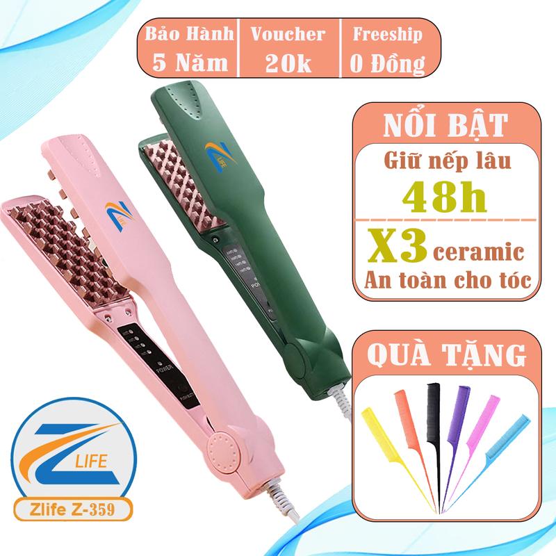  Máy dập xù Zlife Z359 cao cấp Máy dập phồng chân tóc răng vuông 4 mức nhiệt Máy bấm tóc máy làm tóc giữ nếp lâu làm nóng nhanh chóng 