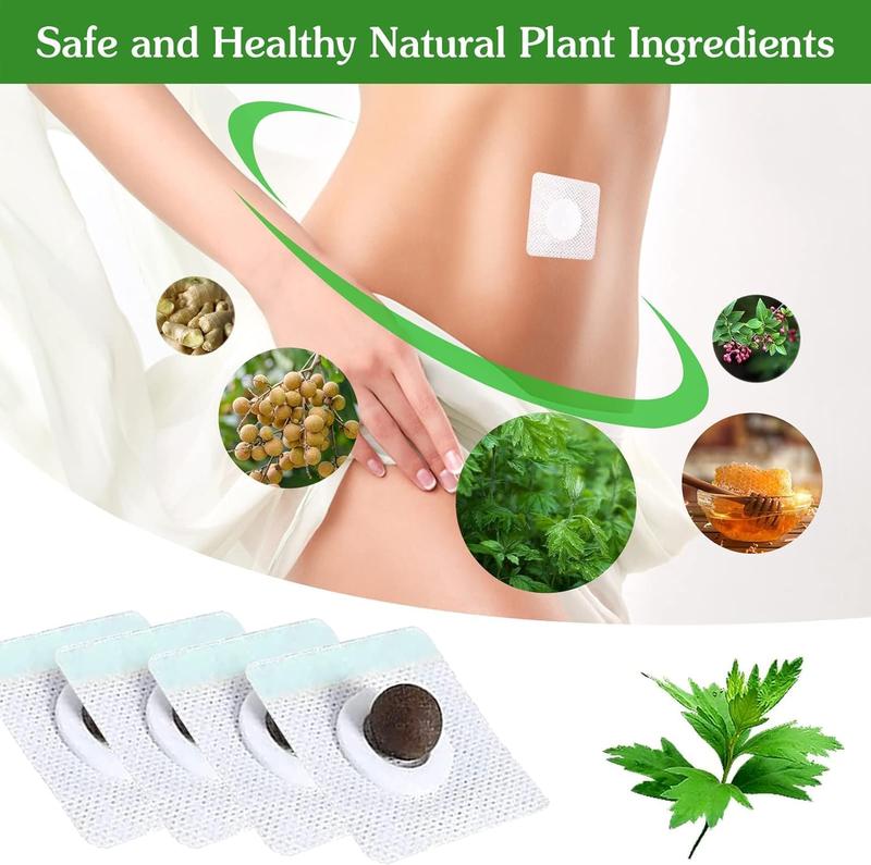 Belly Patch Ekstrak Wormwood, 30Pcs Mugwort Abdomen Navel Patch dan 30Pcs Moxibustion Patch untuk Wanita dan Pria Tubuh Extract 0
