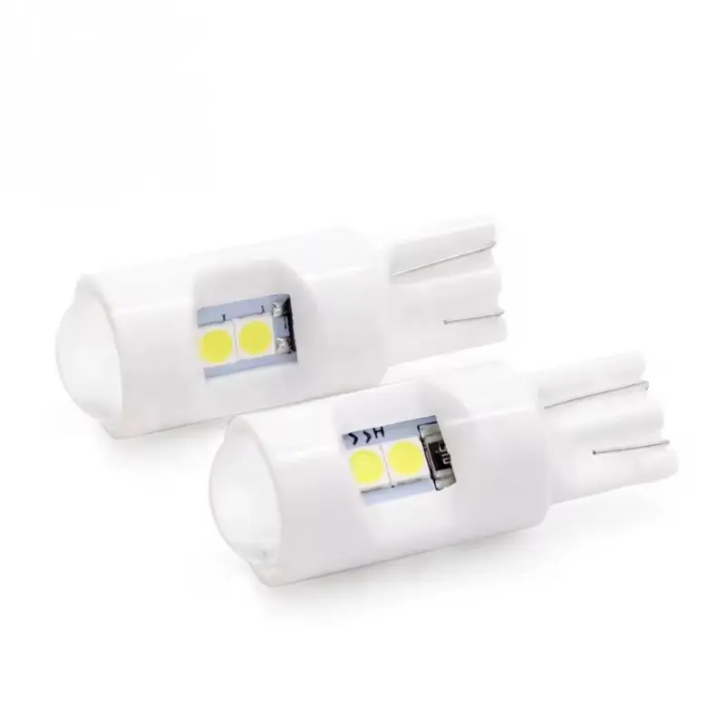 BACA DESKRIPSI Ya —- SEPASANG (2Biji) Lampu Senja T10 12 Volt Nyala Diam 6 Led Mika Putih
