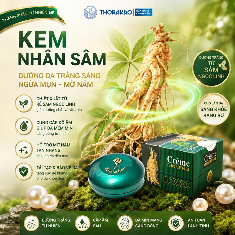 Kem Sâm Cream Thorakao Tái Tạo Da Sáng Khỏe Dưỡng Da Giá Bình Dân Nhưng Hiệu…