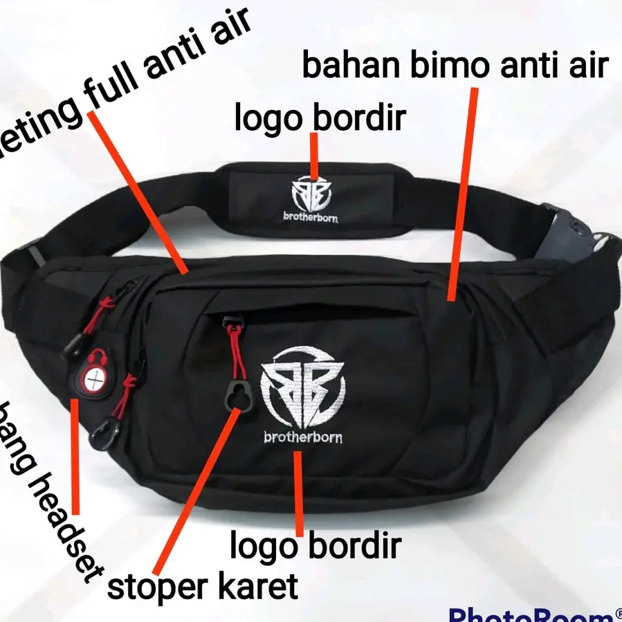 TAS COWOK WAISTBAG PINGGANG ANTI AIR RESLETING SUDAH WATERPROOF BROTHERBORN
