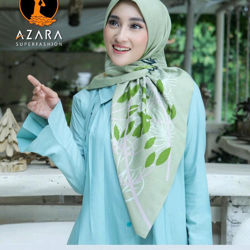 (POUCH) PROMO ISI 2 HIJAB SEGIEMPAT MOTIF AZARA VOAL PREMIUM STANDAR PREMIUM LASERCUT LOGO PRINT/ LOGO METAL 3