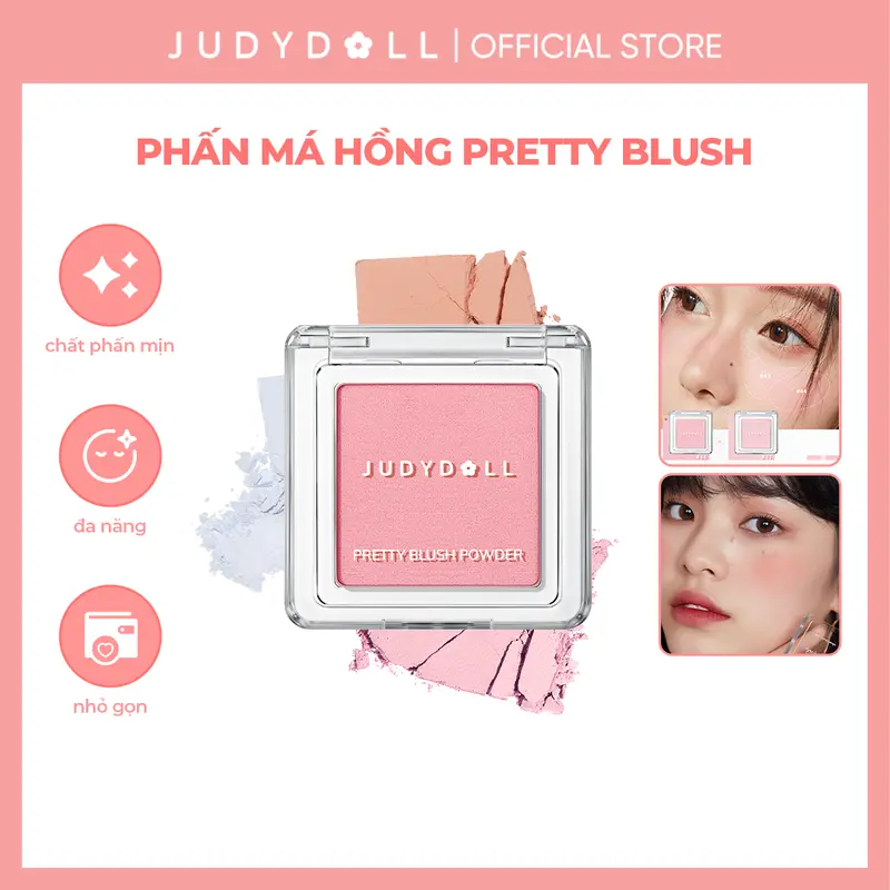 JUDYDOLL Phấn má hồng Judydoll Pretty Blush Powder Chất mịn Tự Nhiên Đa dạng màu hot 2g