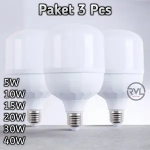 Paket 3 Pcs Lampu ECO LED Capsule 5 Watt, 10 Watt, 15 Watt, 20 Watt, 30 Watt, 40 Watt Putih
