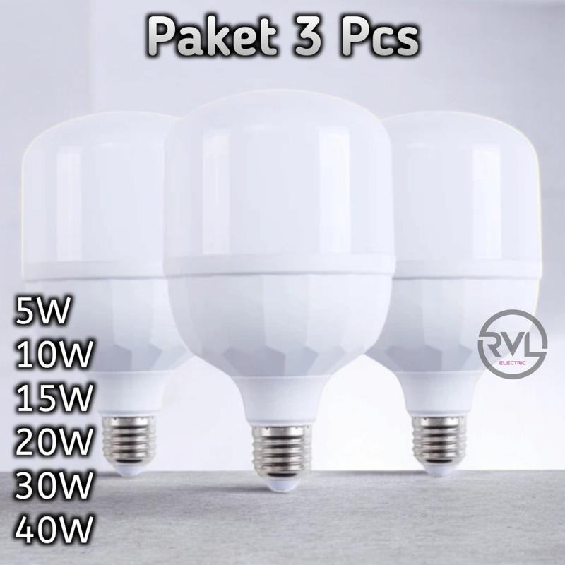Paket 3 Pcs Lampu ECO LED Capsule 5 Watt, 10 Watt, 15 Watt, 20 Watt, 30 Watt, 40 Watt Putih 0