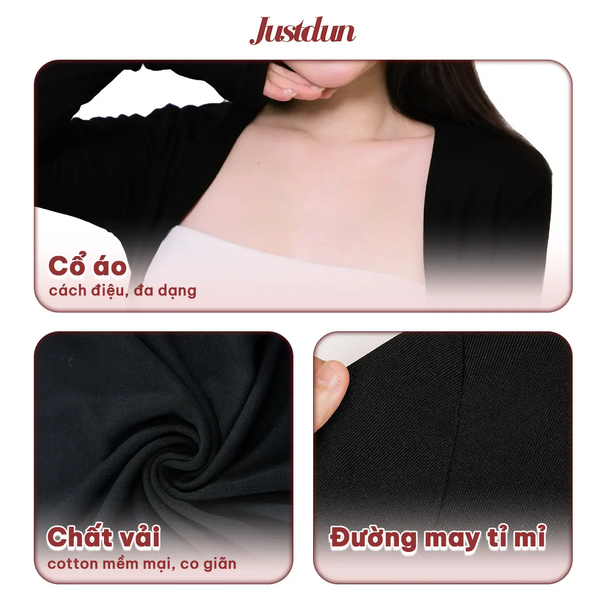 Áo Khoác Cardigan Nữ Dáng Dài JUSTDUN 304 - Vải Cotton Mịn, Mềm Mại, Thoải Mái, Dễ Phối Đồ | BigBuy360 - bigbuy360.vn