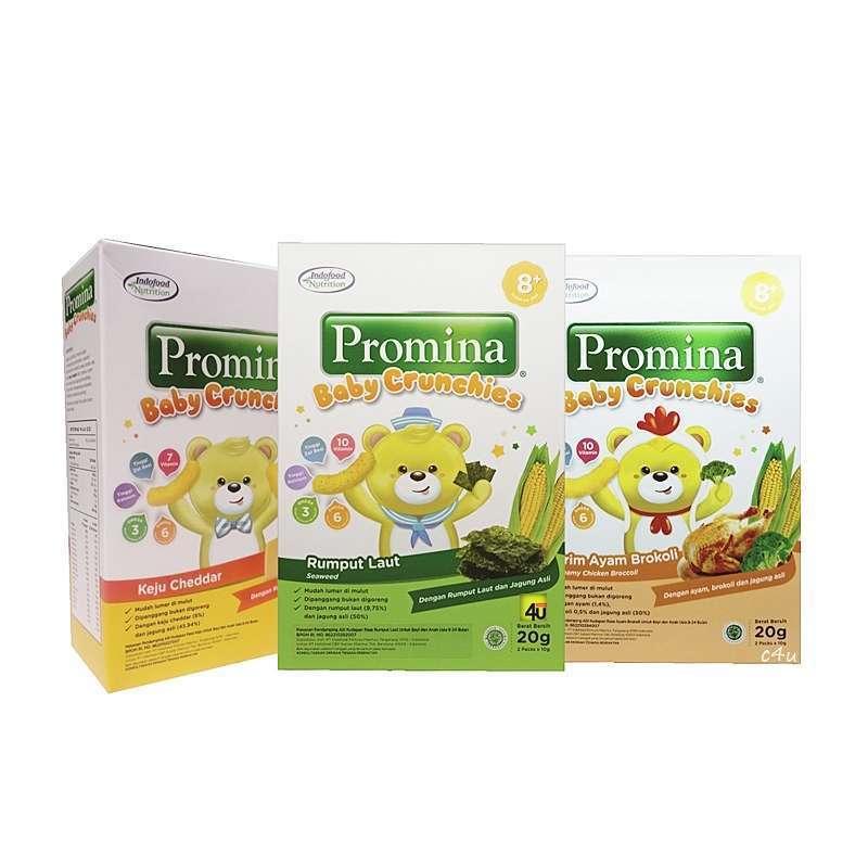 Yuna Baby - Promina Baby Crunchies Snack Cemilan Bayi Anak 8 Bulan Ke Atas Rasa Keju Rasa Rumput Laut Rasa Krim Ayam Brokoli 20 Gr 1