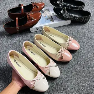 SEPATU WANITA 001 flatshoes motif pita Flatfrom soll karet anti slip trendy