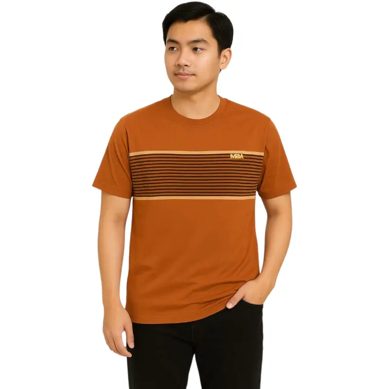 MBA MY BLANK APPAREL Kaos Distro Salur Pria Original 100% Cotton 24s Adem & Nyaman Unisex Warna Keren Kekinian Casual Combed Motif Simple Garis Polo Kain Katun 3