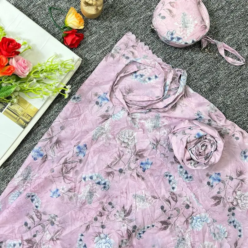 SILKY MUSLIMSTORE Mukena Dewasa parasut korea traveling mini 2in1 motif  Mewah senada