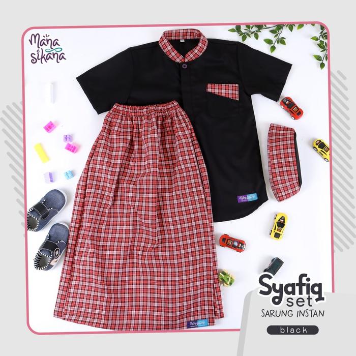 Gambar MANASIKANA CLEARANCE SALE Syafiq Sarung set instan sarkoci anak laki-laki - BLACK, XS 1-2th dari Manasikana Kota Tasikmalaya 5 Tokopedia