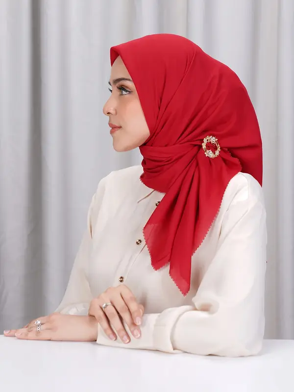 Buttonscarves Basic Scarf Square Jilbab Kerudung Muslim Wanita Segi Empat Voal 1