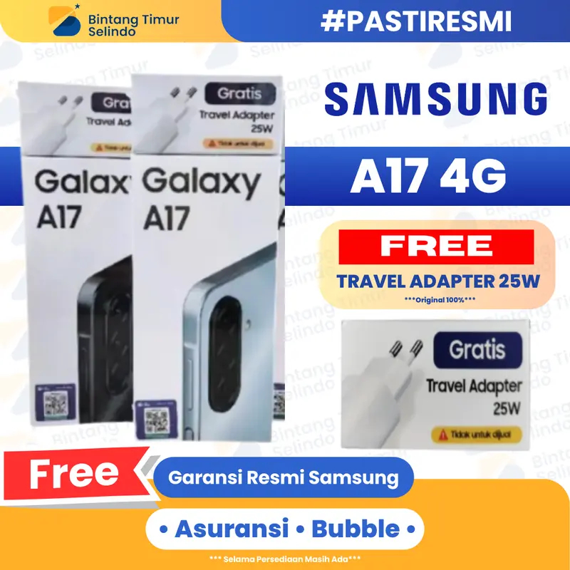 Samsung Galaxy A17 4G 8/128GB 8/256GB | Super AMOLED 6.7inc | Mediatek Helio G99 | 5000 mAh | Garansi Resmi