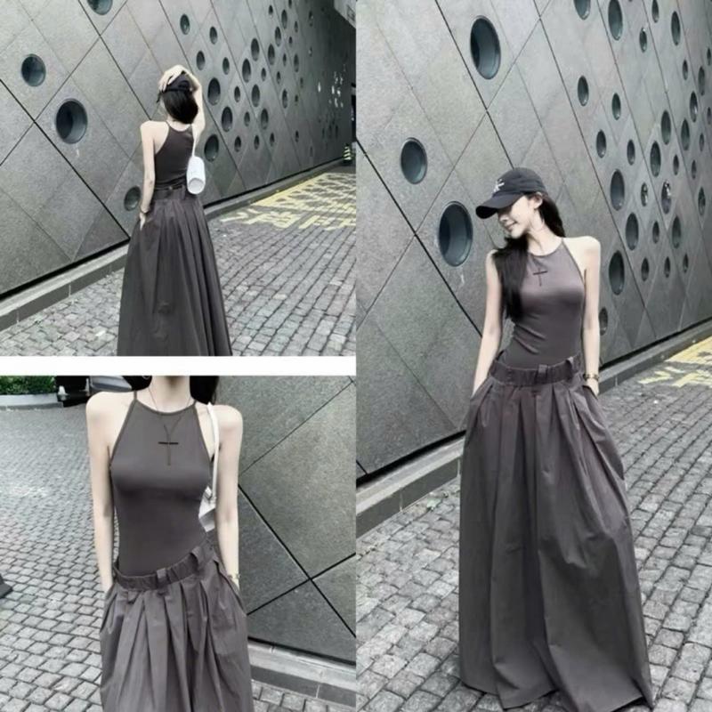 Sét Áo Zip Ba Lỗ Mix Chân Váy Dáng Dài Dành Cho Nữ Sang Chảnh by T.LINH STORE 68