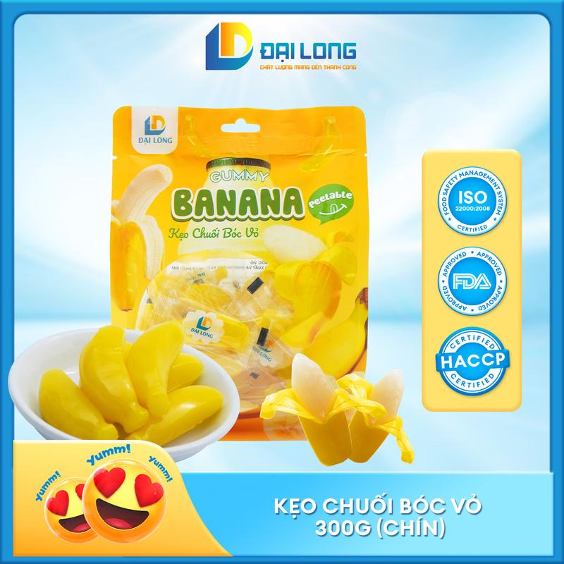 [Gói 300g] Kẹo Dẻo Chuối Bóc Vỏ ĐẠI LONG chiết xuất từ nước trái cây, thơm ngon khó cưỡng peeling candy keo jelly Ăn Vặt Chua Snack Food