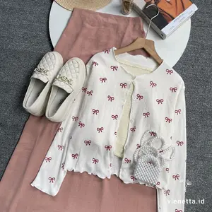 Vienetta.id - ONE SET SETELAN WANITA KEKINIAN BAJU ATASAN CARDI BUNGA LUCU MIX ROK CRINKLE POLOS BUAT CEWEK REMAJA HEALING PIKNIK JALAN HANGOUT KULIAH KAMPUS TERBARU KEKINIAN 2023 OVERSIZE JUMBO FIT XL CASUAL BASIC LUCU LENGAN PANJANG 2024 Airflow Bawahan