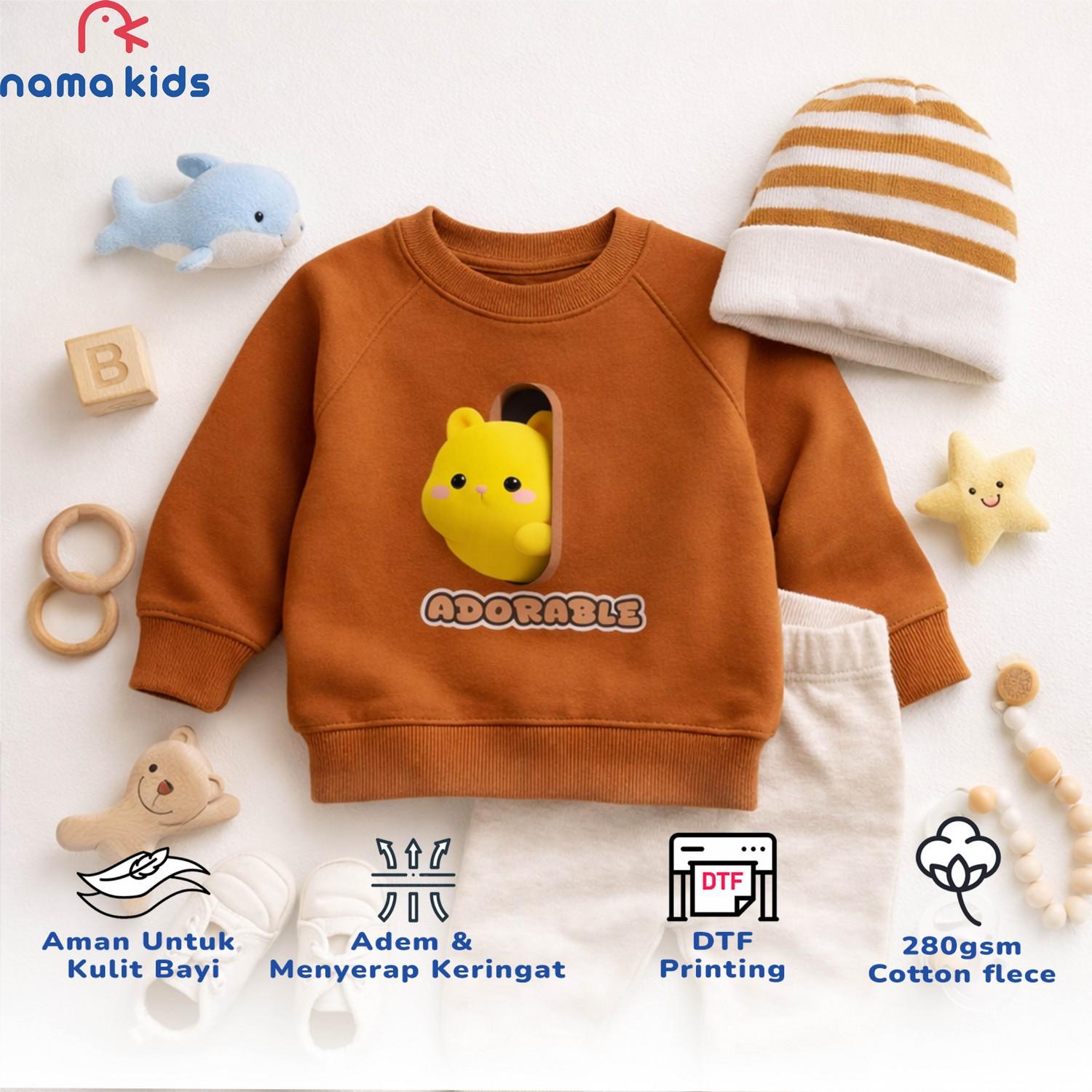 Free Kupluk Sweater Bayi lucu usia 3 bulan - 12 bulan Sweater Baby lulu sablon Imut